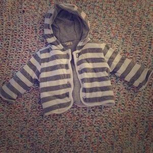 GUC Burts bees baby reversible striped hoodie